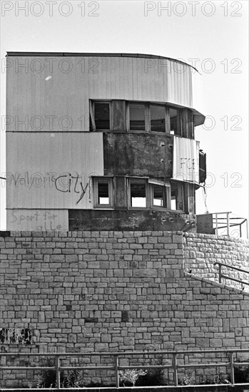 Tower of the Stadium of World Youth 1992 shortly in front of demolition, Chausseestrasse, Mitte district, Berlin, Germany, Europe