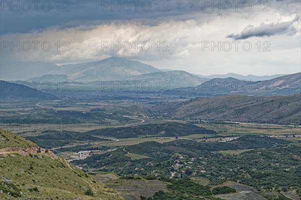 Extensive landscape around the Kalasa stream near Vergo in southern Albania. Qark Vlora, Albania, Southeast Europe, Europe