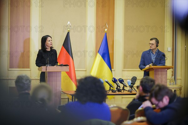 Annalena Baerbock (Alliance 90/The Greens), Federal Foreign Minister, and Dmytro Kuleba, Foreign Minister of Ukraine, give a joint press conference. Odessa, 24.02.2024. Photographed on behalf of the Federal Foreign Office