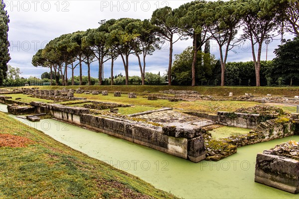 Inland harbour, one of the best-preserved Roman port facilities, UNESCO World Heritage Site, important city in the Roman Empire, Friuli, Italy, Aquileia, Friuli, Italy, Europe