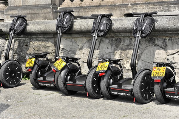 Parked Segways, Bahnhofsstrasse, Zurich, City of Zurich, Switzerland, Europe