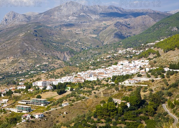 Pueblos Blancos white village of Alcaucin, Malaga province, Spain, Europe