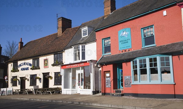 King's Head Inn, Wild Strawberry cafe, Galley restaurant, Market Hill, Woodbridge, Suffolk, England, United Kingdom, Europe