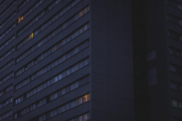 Light burning in a block of flats in Berlin, 20/02/2024