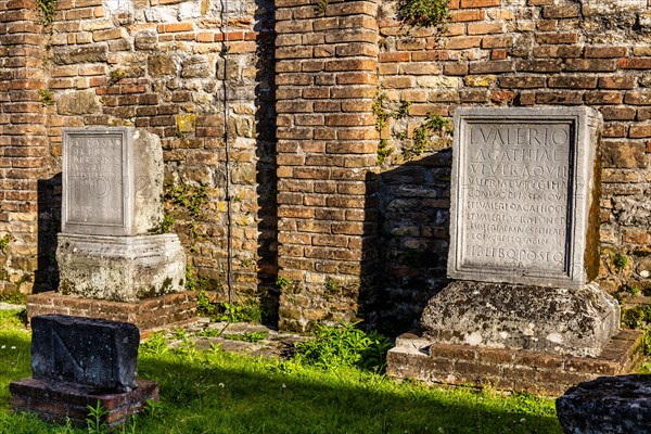 Lapidarim, Basilica di Santa Eufemia, Citta vecchia, island of Grado, north coast of the Adriatic Sea, Friuli, Italy, Grado, Friuli, Italy, Europe