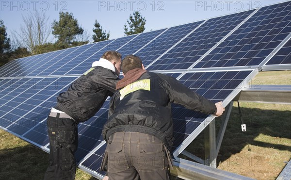 Array of photovoltaic panels for solar energy electricity generation