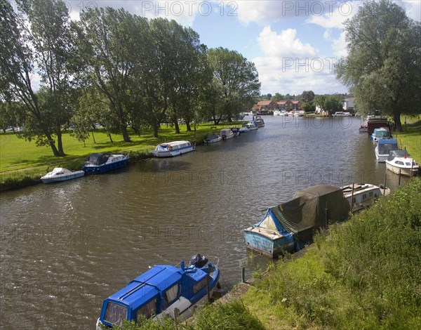 Boats on the River Waveney, Beccles, Suffolk, England, United Kingdom, Europe