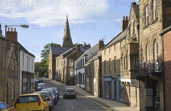 Light and shadow in the main village street at Alnmouth, Northumberland, England, United Kingdom, Europe