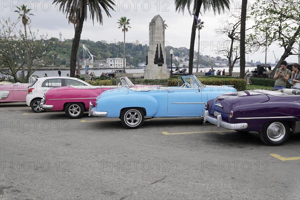 American convertibles of the 1950s, in Havana, Cuba, Central America