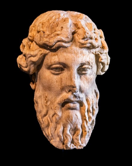 Head of Dionysus, 2nd century, National Archaeological Museum, Villa Cassis Faraone, UNESCO World Heritage Site, important city in the Roman Empire, Aquileia, Friuli, Italy, Aquileia, Friuli, Italy, Europe