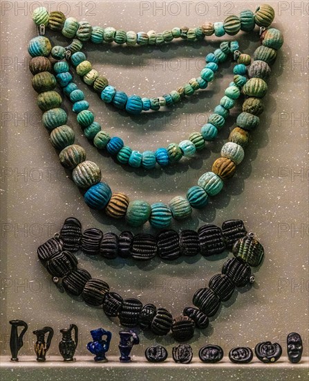 Necklaces and pendants, 1st-5th century, National Archaeological Museum, Villa Cassis Faraone, UNESCO World Heritage Site, important city in the Roman Empire, Aquileia, Friuli, Italy, Aquileia, Friuli, Italy, Europe