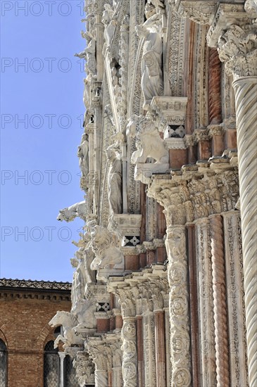 Detail, Siena Cathedral, Cattedrale di Santa Maria Assunta, UNESCO World Heritage Site, Siena, Tuscany, Italy, Europe