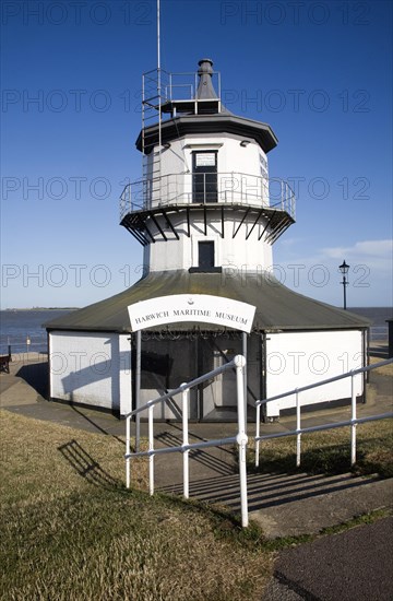 Maritime museum in former lighthouse built 1818, Harwich, Essex, England, United Kingdom, Europe