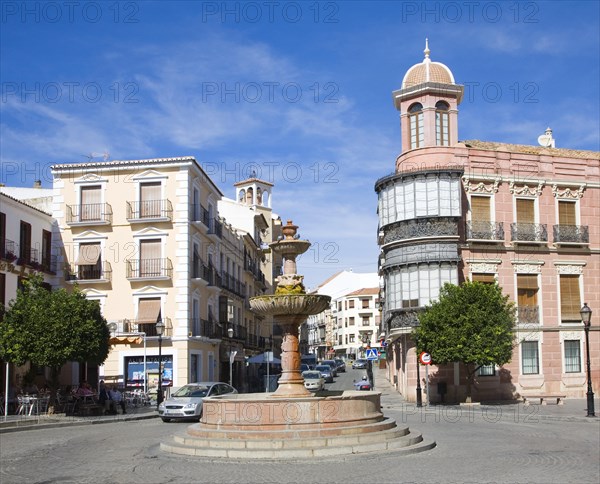 Historic buildings plaza San Sebastian, centre of Antequera, Malaga province, Spain, Europe