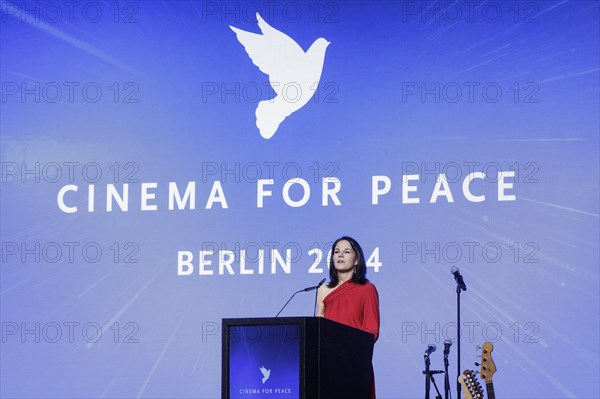 Annalena Baerbock (Buendnis 90/Die Gruenen), Federal Foreign Minister, photographed at the Cinema for Peace in Berlin, 19 February 2024, on behalf of the Federal Foreign Office