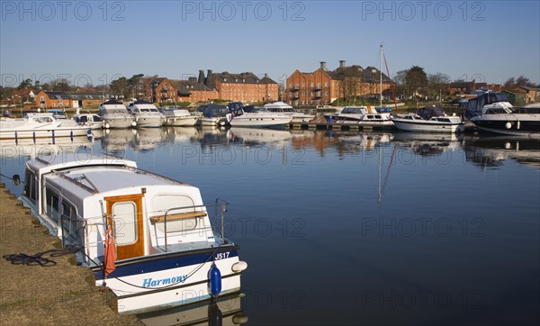 Boats at early morning, Oulton Broad, Suffolk, England, United Kingdom, Europe