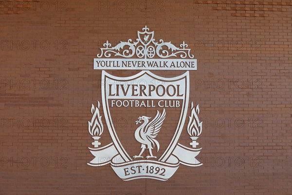 Liverpool FC crest with the slogan You'll never walk alone, 02/03/2019