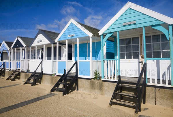 Colourful beach huts at Southwold, Suffolk, England, United Kingdom, Europe