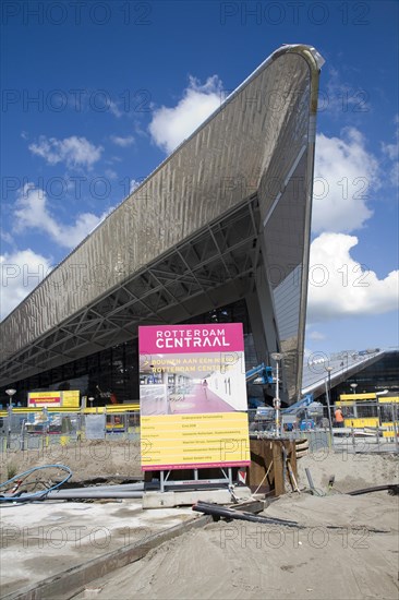 New central railway station under construction, Rotterdam, Netherlands, July 2012