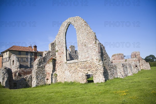 Mainly 14th century remains ruined buildings of Leiston Abbey, Suffolk, England, UK founded c. 1183 by Ranulf de Glanville