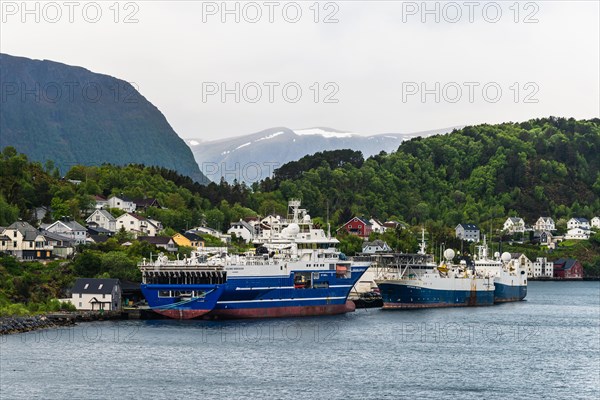 Ships in the fjord, ALESUND, Geirangerfjord, Fjords, Norway, Europe