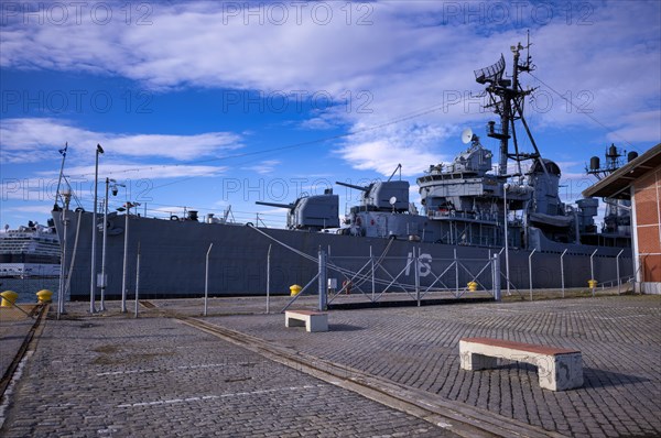 Destroyer, warship, Old Harbour, Thessaloniki, Macedonia, Greece, Europe