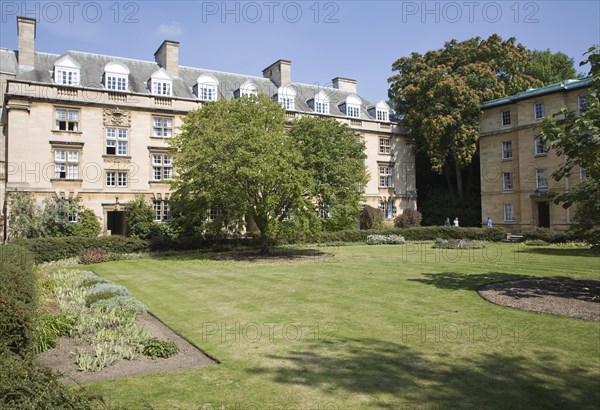 Historic Third Court building and lawn, Christ's College, University of Cambridge, England, United Kingdom, Europe