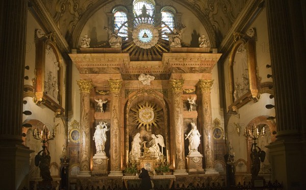 Altar inside cathedral church Malaga Spain, Santa Iglesia Catedral Basilica de la Encarnacion