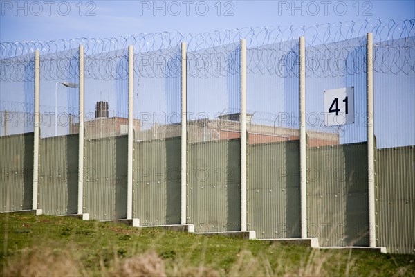 Perimeter fence at Warren Hill prison, Suffolk, England, United Kingdom, Europe