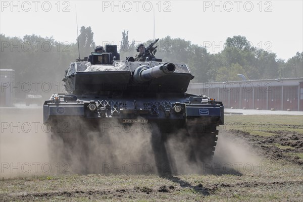 Leopard 2A6 main battle tank during a demonstration at the Julius Leber barracks, Berlin, 13 July 2019