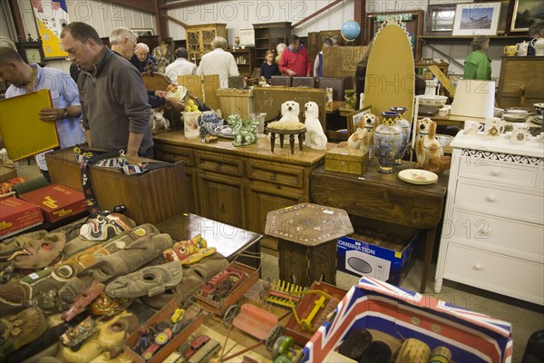 People browsing items in Abbots auction rooms, Campsea Ashe, Suffolk, England, United Kingdom, Europe