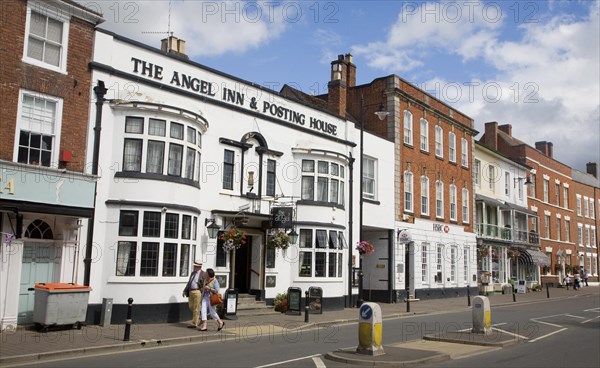 Georgian buildings line the High Street of Pershore, Worcestershire, England, United Kingdom, Europe