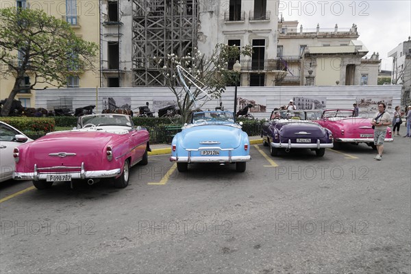 American convertibles of the 1950s, in Havana, Cuba, Central America
