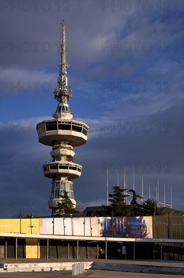 OTE Tower, TV tower with Skyline Cafe, viewing platform, evening light, Thessaloniki, Macedonia, Greece, Europe