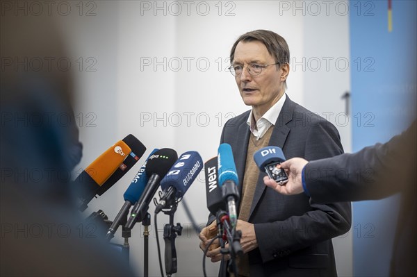 Karl Lauterbach, Federal Minister of Health, during a press statement on the topics of hospital reform and cannabis legalisation in Berlin, 22.02.2024