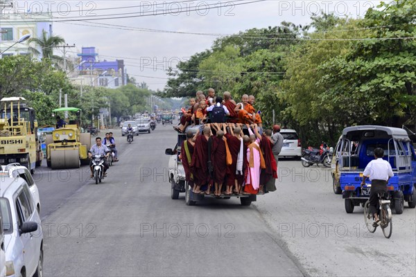 On the road in Mandalay, Myanmar, Asia