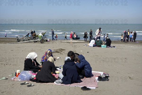 Scene on the beach of Babolsar, Caspian Sea, Iran, 22/03/2019, Asia