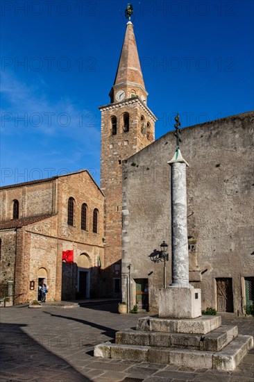 Old town with Basilica di Santa Eufemia, Citta vecchia, island of Grado, north coast of the Adriatic, Friuli, Italy, Grado, Friuli, Italy, Europe