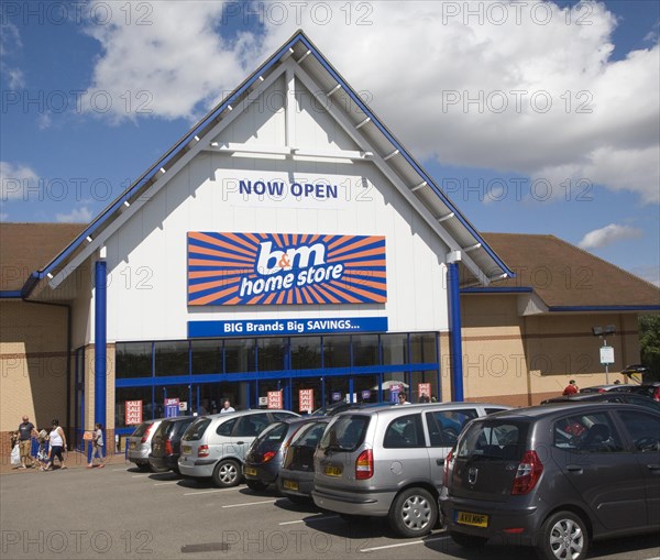 B&m home store now open sign, Copdock, Ipswich, England offering big brand savings