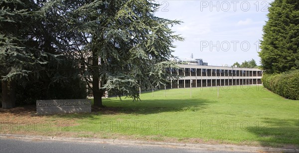 Modern high-tech businesses located in Cambridge Science park, Cambridge, England founded by Trinity College in 1970, is the oldest science park in the United Kingdom