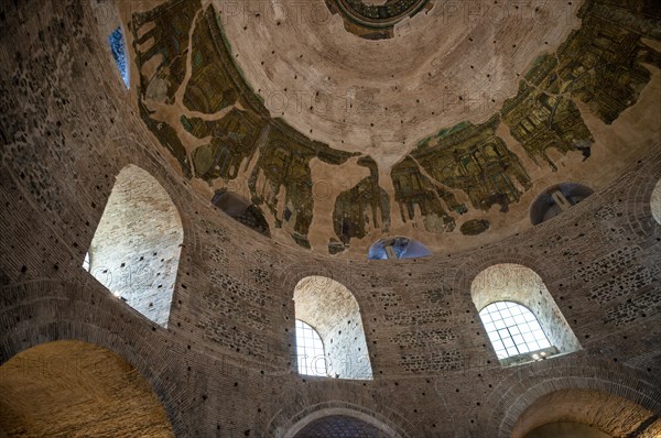Interior view of Rotonda, rotunda of Galerius, Roman round temple, dome with wall mosaic, Thessaloniki, Macedonia, Greece, Europe