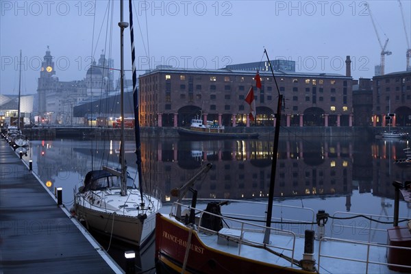 Morning atmosphere at the Royal Albert Dock Liverpool, 01.03.2019