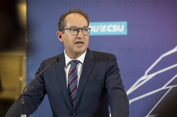 Friedrich Merz, Chairman of the CSU parliamentary group, during a press statement in front of a parliamentary group meeting. Berlin, 20.02.2024