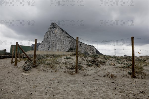 Fence on Spanish territory, just in front of the British territory of Gibraktar, 14/02/2019