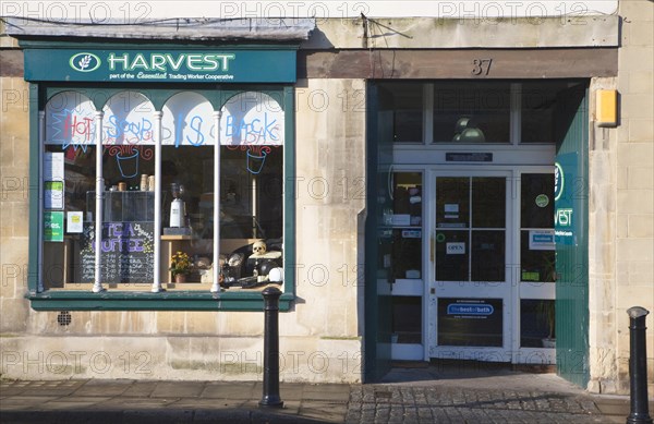 Harvest wholefood co-operative shop, Walcot Street, Bath, Somerset, England, United Kingdom, Europe