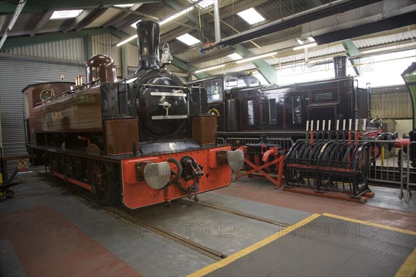 Historic steam engines at George Stephenson museum, North Shields, Northumberland, England, United Kingdom, Europe