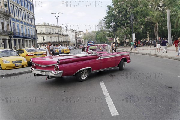 American convertibles of the 1950s, in Havana, Cuba, Central America