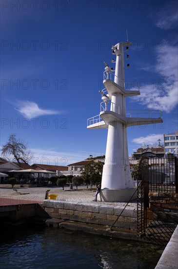 Ship's mast at Eleftherias Square, landmark, Old Harbour, Thessaloniki, Macedonia, Greece, Europe