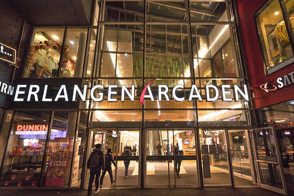 Main entrance of the Arcaden shopping centre, Erlangen, Middle Franconia, Bavaria, Germany, Europe