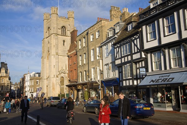 Great St Mary's church and historic buildings King's Parade, Cambridge, England, United Kingdom, Europe